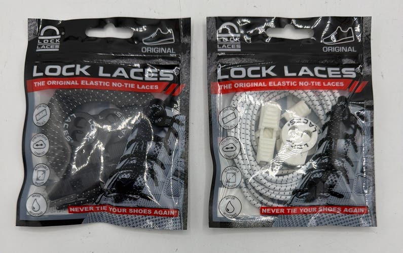 New OSFA White and Black Lock Lace (2 pack)