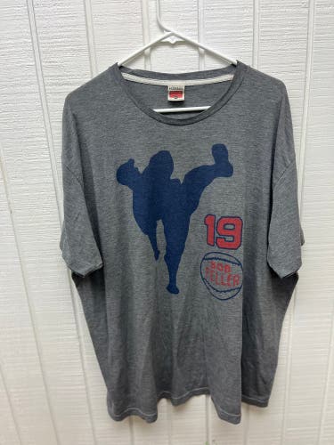 Homage MLB Cleveland Indians Bob Feller Gray Graphic Print Tee Men’s XXXL Casual