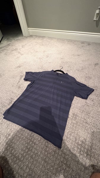 Men’s Gray Striped DRI-FIT Nike Shirt - Medium