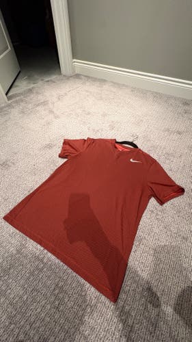 Men's Orange DRI-FIT Nike Golf Shirt - Large