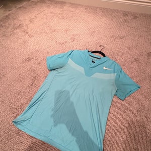 Men's Blue DRI-FIT Tiger Woods Nike Golf Shirt - Large