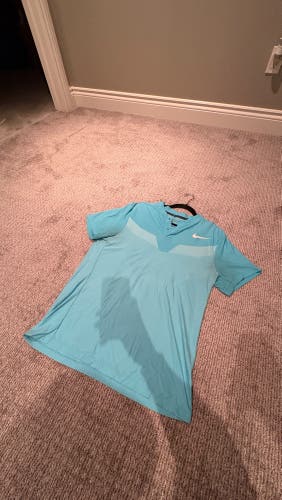 Men's Blue DRI-FIT Tiger Woods Nike Golf Shirt - Large