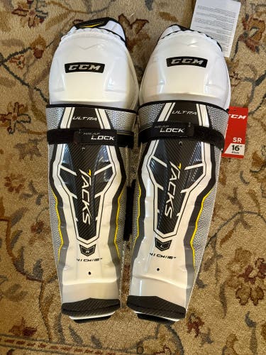 Senior CCM Ultra Tacks 16" Shin Pads (New)