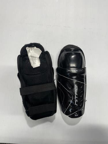 Used Powertek NITRO Youth Shin Guards Black 8" 11769-S000029264