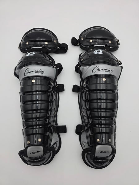 Champion Sports 11" Catcher Shin Guards Youth Age 7-9 Double Knee Baseball (like new)