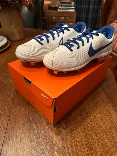 White/Royal Blue trim - Women's Size 10.0 Nike Lunar Hyperdiamond 3 Pro Low Top Metal (NIB)
