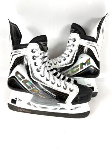 White CCM JetSpeed FT8 Pro Hockey Skates Regular Width 7.5 (Used)