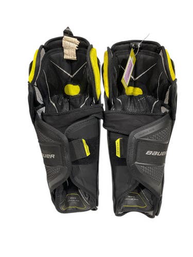 Used Bauer SUPREME ULTRA SONIC Senior Shin Guards Black 16" 11847-S000033541