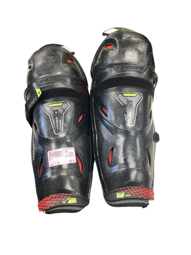 Used Bauer HYPERLITE Intermediate Shin Guards Black 13" 11613-S000178817