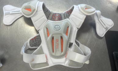 Used Warrior BURN Lacrosse Shoulder Pads White MD 11497-S000156497