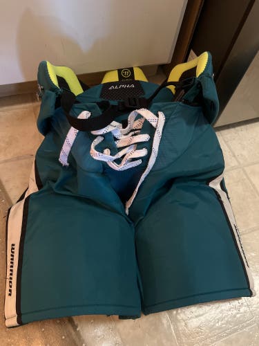 San Jose Sharks Liljegren Teal Medium Warrior Alpha LX PRO Hockey Pants Pro Stock NHL (Game Used)
