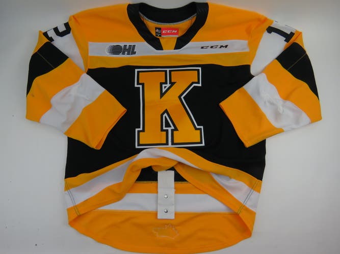 CCM Kingston Frontenacs OHL Pro Stock Game Worn Hockey Jersey #12 DREWITT Size 56