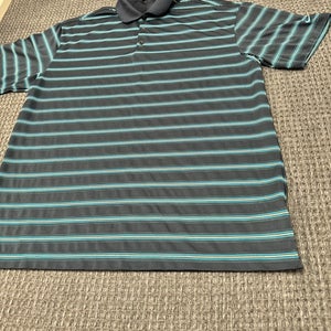 Nike black and blue striped polo