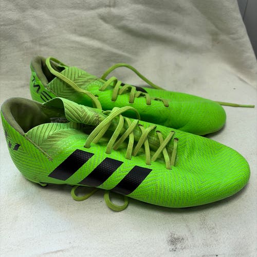Junior Size 5 Adidas Messi Outdoor Soccer Cleats. Bright Green