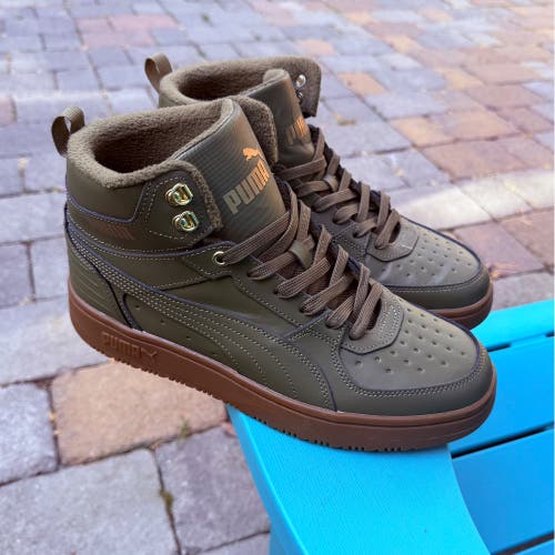 Men's Puma Universal Rebound Rugged Sneakers Army Green - Gently Used US Size 10