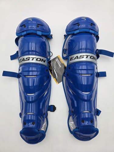 Easton ELITE X Youth Catcher's Leg Guards 14" Royal Blue Ages 9 - 12 NWT