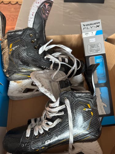 Black/Yellow 2024 Bauer Supreme M50 Pro Hockey Skates Regular Width 8.5 (Used)