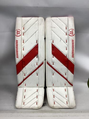 Used Warrior R/G4 JR Goalie Leg Pads Junior White And Red 28" 11851-S000044388