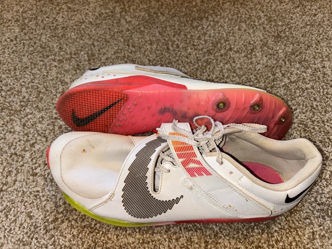 White Men's Size M 10.0 Adult Nike Air Zoom LJ Elite Long Jump Track & Field Shoes