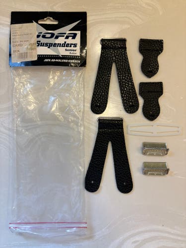 Jofa NHL pro stock suspenders replacement kit (buckles, loops, tabs, cross piece) Sweden