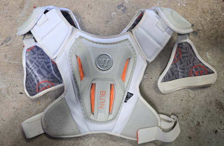 Warrior Burn Lacrosse Chest/Shoulder Pads - White - Adult Medium