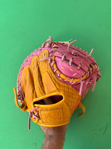 Pink Absolutely Ridiculous Strawberry RH Catcher's Baseball Glove 32.5"