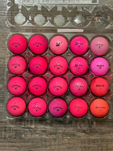 20 Pink Ladies Golf Balls - Callaway, Titleist, Srixon, Bridgestone