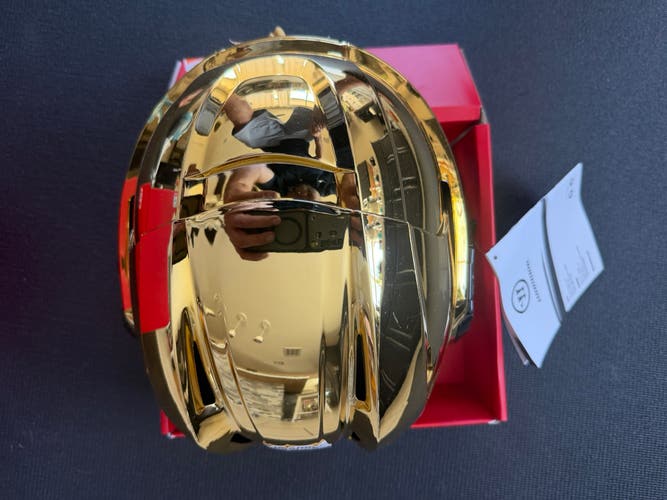 Vegas Golden Knights Gold Chrome Pro Stock Helmet – Warrior Covert PX+ (NEW)
