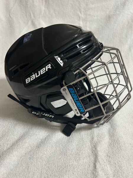 Bauer IMS 5.0 Hockey Helmet Combo | Medium | Black | HECC Certified 2028