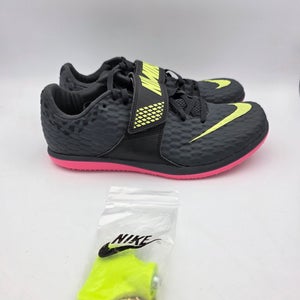 Nike Jump Elite High Anthracite Light Lemon Pink Track Cleats Size 10
