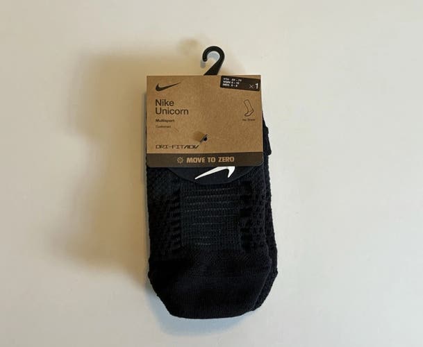 Black Adult Unisex Medium Nike Socks (New) Unicorn Dri-FIT ADV Cushioned No-Show Socks FZ3394-010