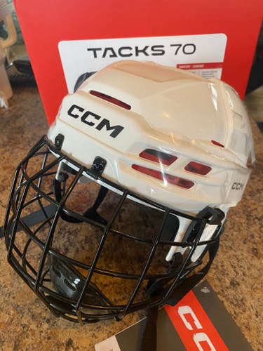 New Small CCM Tacks 70 Helmet Combo