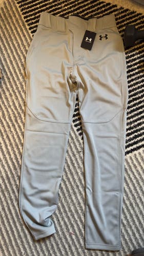 Gray Men's Adult Under Armour Game Pants (New)