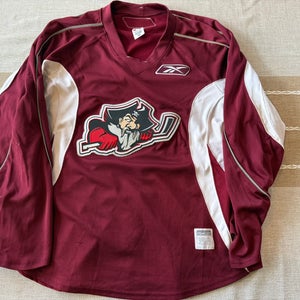 Portland Pirates Maroon Size 58 Men's Pro Stock Practice Worn Reebok Jersey (Used)