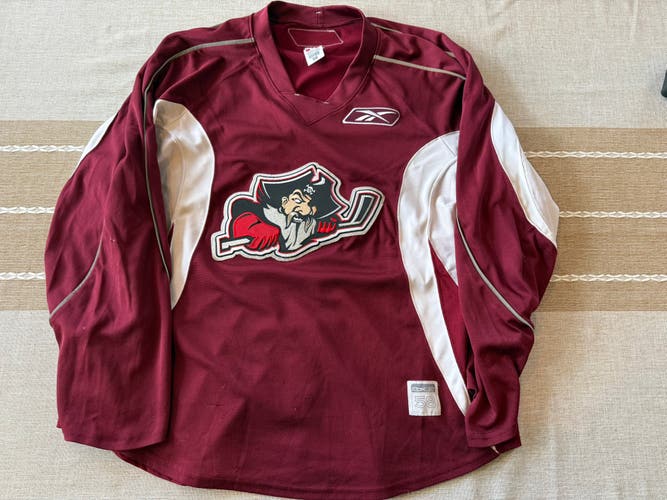 Portland Pirates Maroon Size 58 Men's Pro Stock Practice Worn Reebok Jersey (Used)