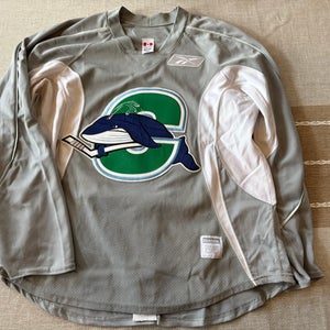 Connecticut Whale AHL Gray Size 56 Men's Pro Stock Practice Worn Reebok Jersey (Used)