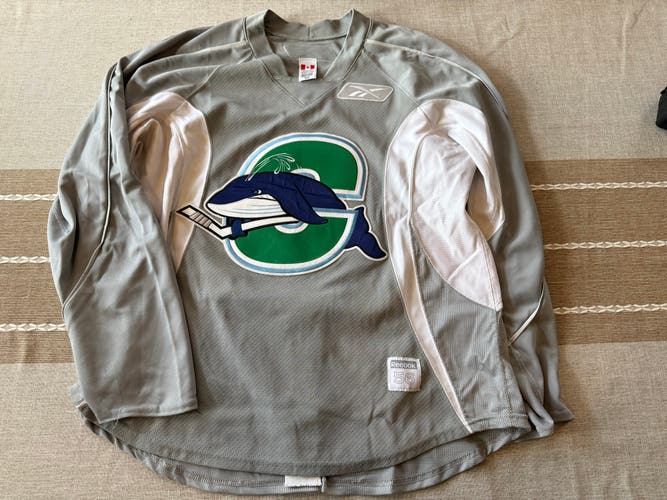 Connecticut Whale AHL Gray Size 56 Men's Pro Stock Practice Worn Reebok Jersey (Used)