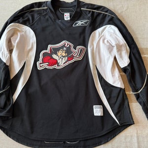 Portland Pirates Black Size 58 Men's Pro Stock Practice Worn Reebok Jersey (Used)
