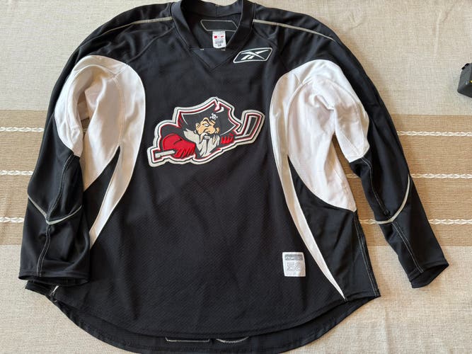 Portland Pirates Black Size 58 Men's Pro Stock Practice Worn Reebok Jersey (Used)