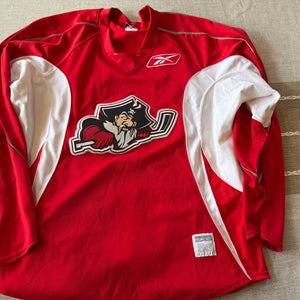 Portland Pirates Red Size 56 Men's Pro Stock Practice Worn Reebok Jersey (Used)