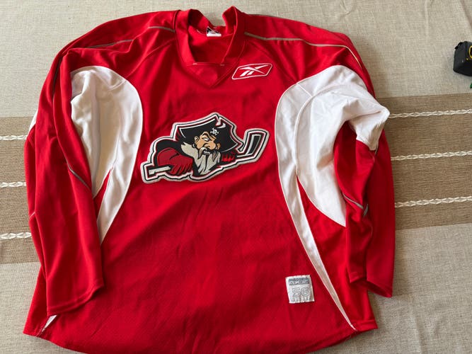 Portland Pirates Red Size 56 Men's Pro Stock Practice Worn Reebok Jersey (Used)
