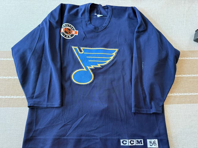 St. Louis Blues Blue Size 56 Men's CCM Pro Stock Practice or Training Camp Jersey (Used)