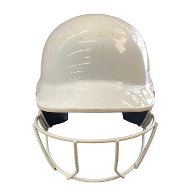 Used Rawlings MLTBH-R1 6 1/4 - 6 7/8 Batting Helmet w/Mask White SM 11760-S000089519