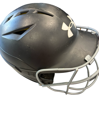 Used Under Armour HELMET Batting Helmet w/Mask Black MD 11682-S000129624