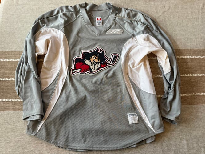 Portland Pirates Gray Size 56 Men's Pro Stock Practice worn Reebok Jersey (Used)