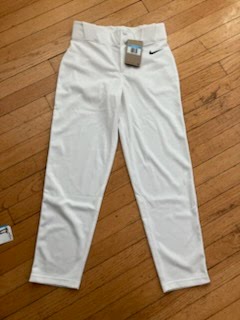 White Men's Medium Youth Nike Game Pants with Navy Blue Piping (NEW)