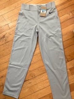 Gray Men's Medium Youth Nike Game Pants (New) With Navy Blue Piping