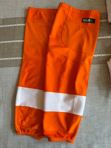 Philadelphia Flyers Orange Pro Stock Reebok Edge Socks  (Used)