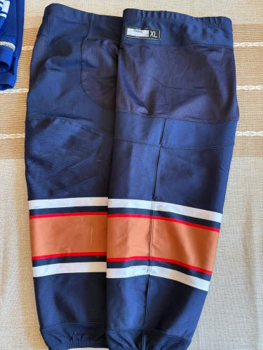 Edmonton Oilers Blue Pro Stock Reebok Edge Socks (Used)