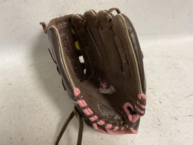 Used Rawlings WFP120 RH Throw Fastpitch Gloves Brown 12" 11855-S000200761